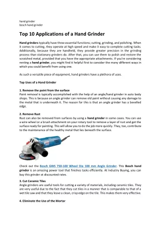hand grinder bosch hand grinder