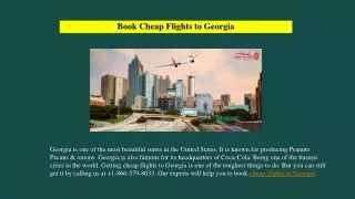 Book Cheap Flights to Georgioa  1-866-579-8033