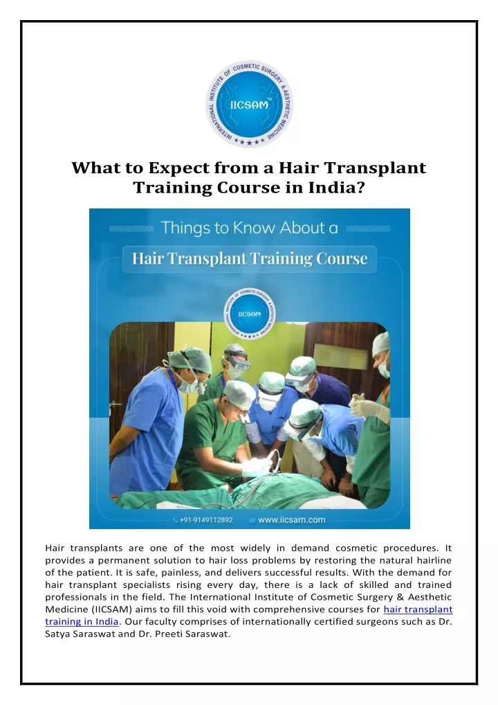 what to expect from a hair transplant training