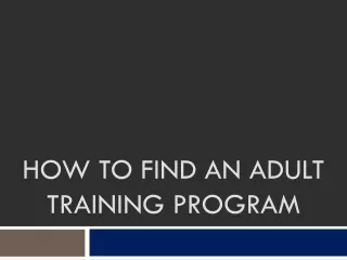 Adult Training Program