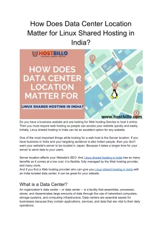 how does data center location matter for linux