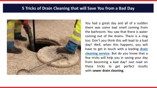 5 tricks of drain cleaning that will save