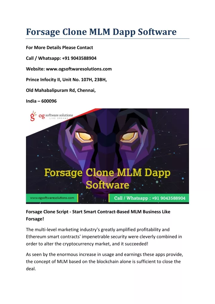 forsage clone mlm dapp software