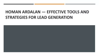 homan ardalan effective tools and strategies for lead generation