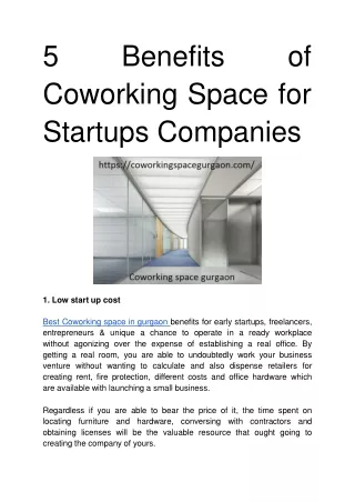 Coworking space in gurgaon