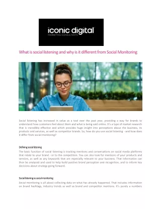 What is social listening and why is it different from social monitoring - Iconic Digital