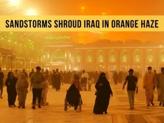 Sandstorms shroud Iraq in orange haze