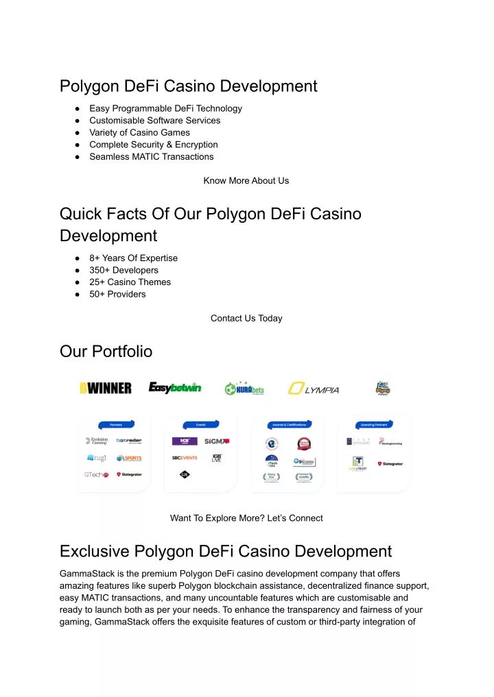polygon defi casino development