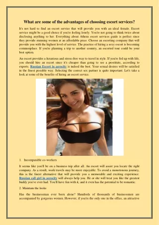 What are some of the advantages of choosing escort services