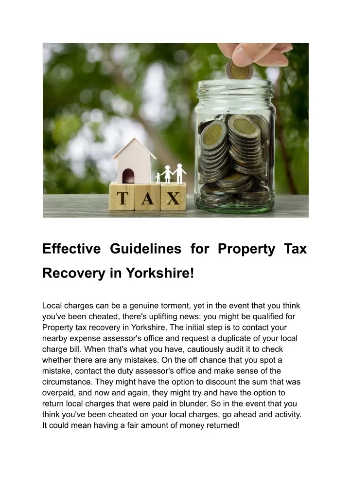 effective guidelines for property tax