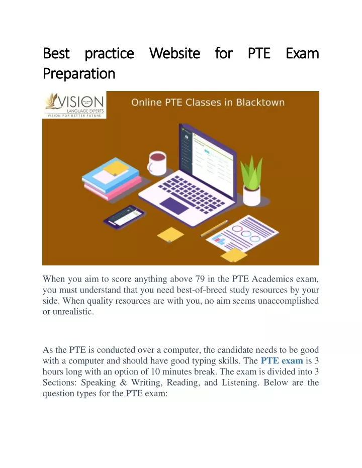 best practice website for pte exam best practice