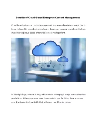 benefits of cloud based enterprise content