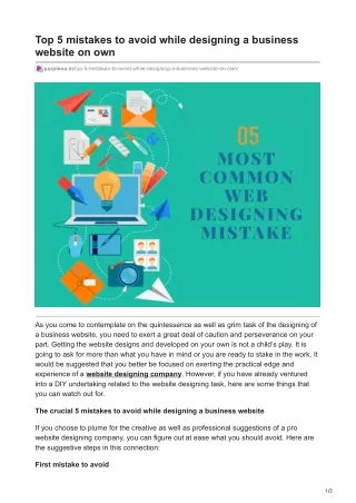 Top 5 mistakes to avoid while designing a business website on own