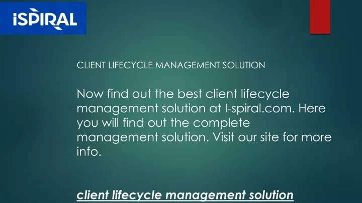 client lifecycle management solution