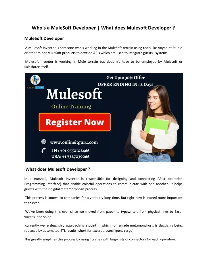 who s a mulesoft developer what does mulesoft