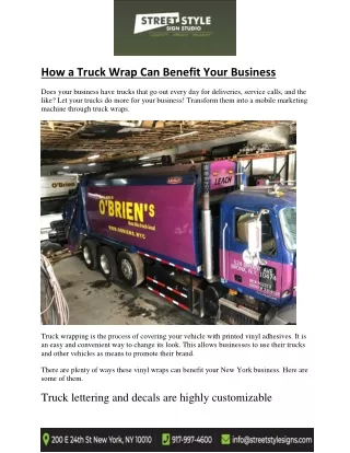 How a Truck Wrap Can Benefit Your Business