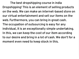 the best dropshipping course in india