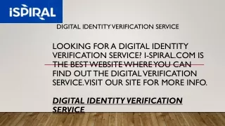 Digital Identity Verification Service I-spiral.com