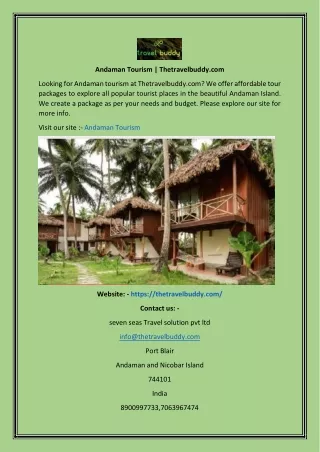 Andaman Tourism  Thetravelbuddy