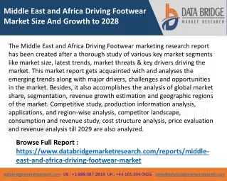 Middle East and Africa Driving Footwear Market Size And Growth to 2029