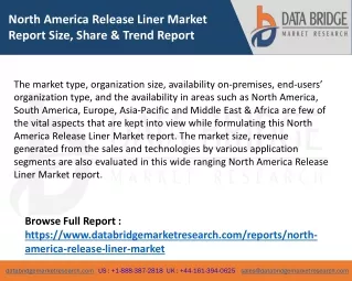 North America Release Liner Market Report Size, Share & Trend Report