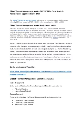Global Thermal Management Market