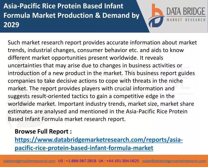 asia pacific rice protein based infant formula