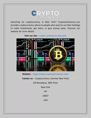 Crypto Currency in New York  Cryptoseminarnyc.com