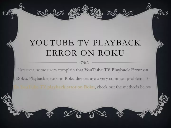 youtube tv playback error on roku