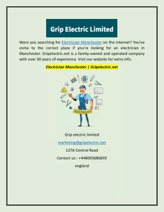 Electrician Manchester  Gripelectric.net