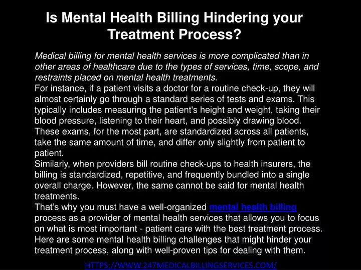 is mental health billing hindering your treatment process