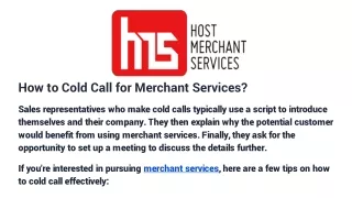 how to cold call for merchant services
