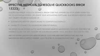 effective methods to resolve quickbooks error 15223