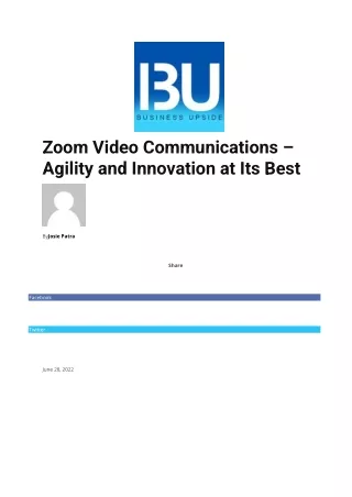 zoom video communications agility and innovation