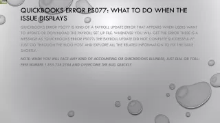 quickbooks error ps077 what to do when the issue displays