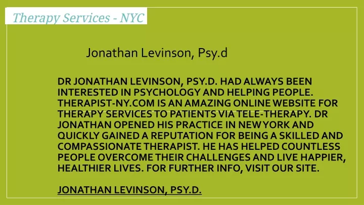 jonathan levinson psy d