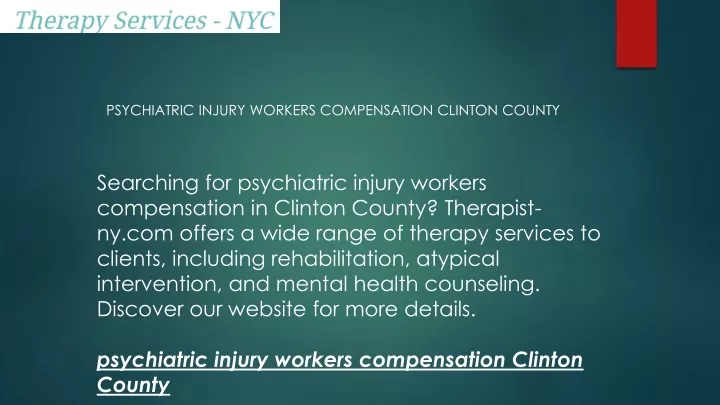 psychiatric injury workers compensation clinton county