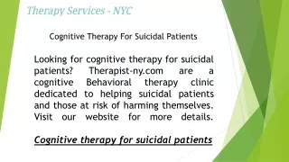 cognitive therapy for suicidal patients