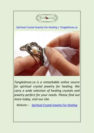 Spiritual Crystal Jewelry For HealingTangledrose.ca