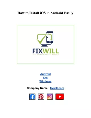 How to Install iOS in Android Easily - Fixwill