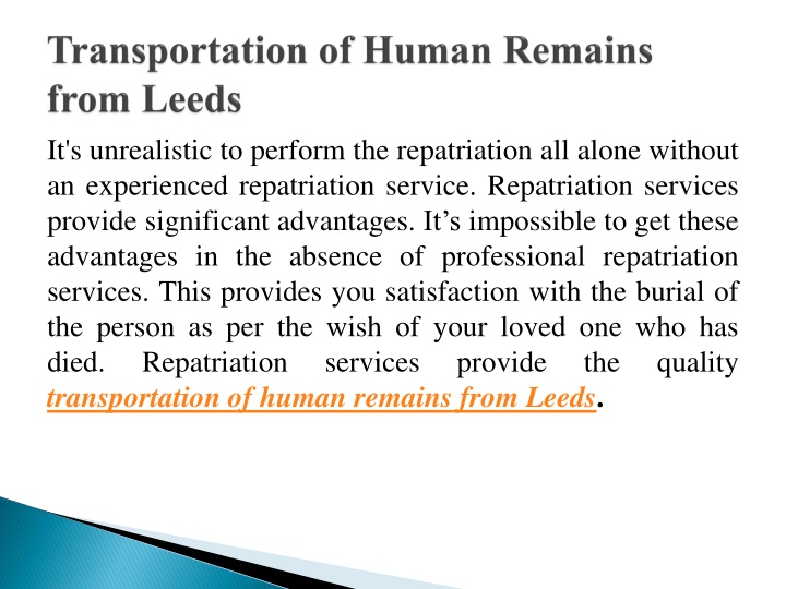 transportation of human remains from leeds