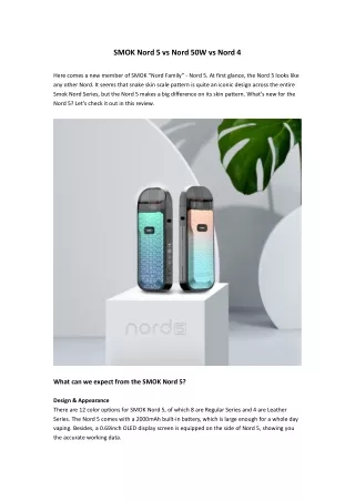 smok nord 5 vs nord 50w vs nord 4