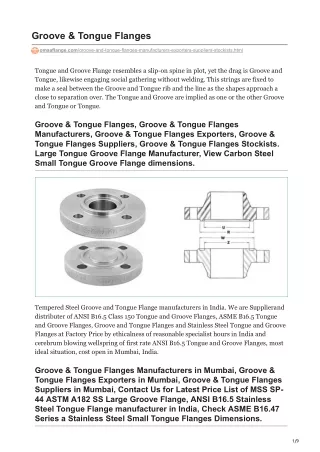Tongue Flanges