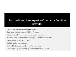 top qualities of an expert e commerce solution provider