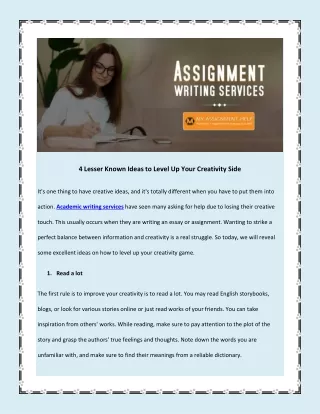 4 lesser known ideas to level up your creativity