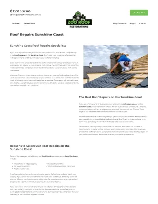 Roof Repairs Sunshine Coast