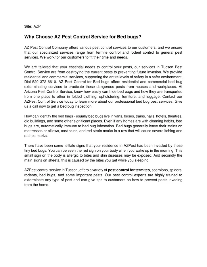 site azp why choose az pest control service