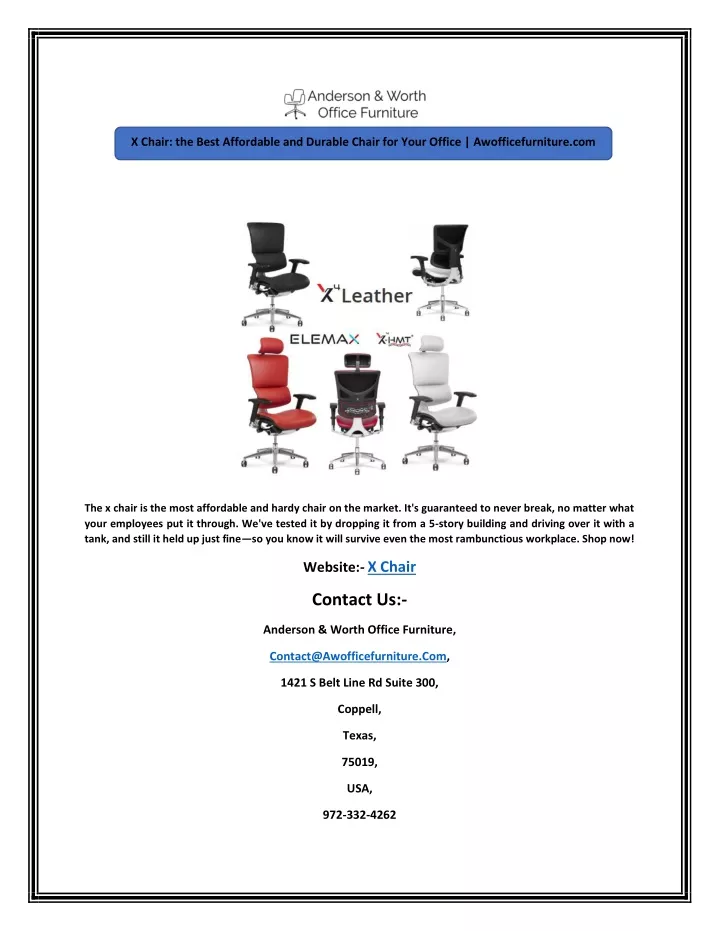 x chair the best affordable and durable chair