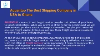 aquantuo the best shipping company in usa to ghana