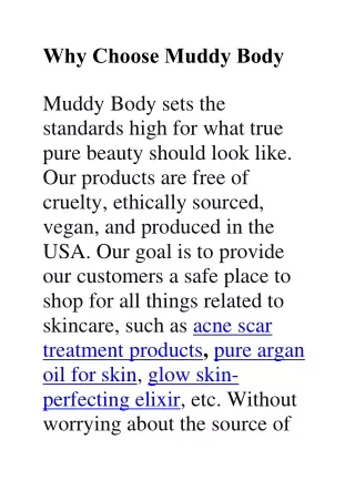 Why Choose Muddy Body